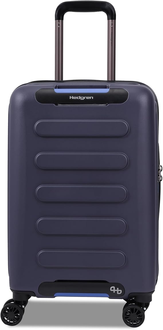 Hedgren GRIP CARRY ON Spinner Durable Polycarbonate with TSA Lock, Double-Coil Zippers, Silent 4-Wheel Spinners & Multiple Handles - 21.6" (Peacoat Blue)