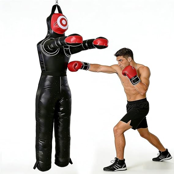 Hanging Grappling Dummy, Martial Arts Doll, MMA Wrestling Dummy, Durable Canvas Fabrics, Standing Sitting Laying Throwing, for Boxing Karate Training UNFILLED