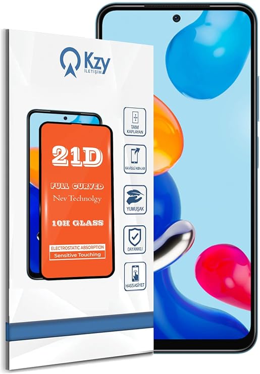 KZY İLETİŞİM Xiaomi Redmi Note 11 ile uyumlu Tam Kaplayan 21D Temperli Ekran Koruyucu Cam