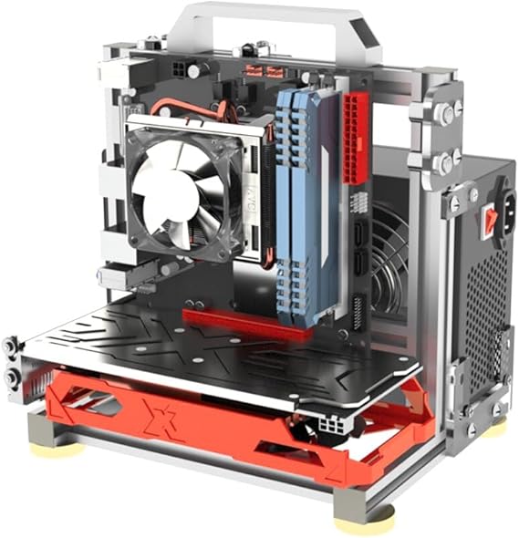 ATX Computer Case PC Test Bench Vertical Overclocking Open Aluminum Frame Chassis Rack DIY Computer Motherboard Case Rack Creative Personality Open PC Case Support Liquid Cooling