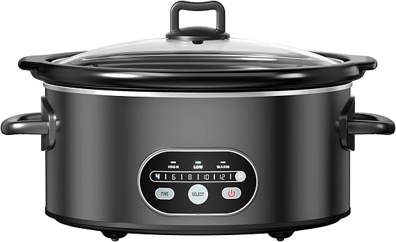 OLIXIS Slow Cooker 6 Quart, Programmable Slow Cooker with 3 Temperature