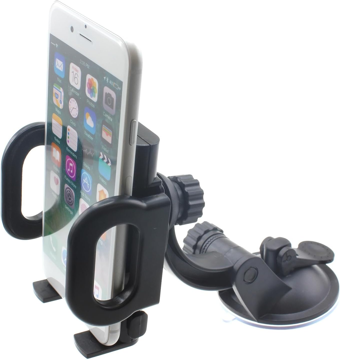 Car Mount Windshield Holder Compatible with iPhone 16ProMaxPlus, Glass Cradle Swivel Dock Suction