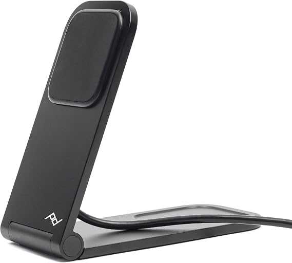 Peak Design Wireless Charging Stand, Black, Qi1 Charging, Grippy Silicone Base, Works with Peak Design Mobile Cases, MagSafe Compatible, for iPhone, Samsung and Google Pixel Phones
