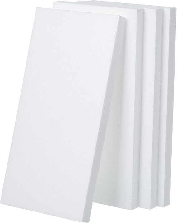 Crafare 4 Pack Craft Foam Blocks 14x7x1in Styrofoam Sheets for Art Projects