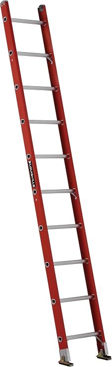 Louisville Ladder 10 ft Fiberglass Single Ladder, FE3110, Type IA, 300 lbs