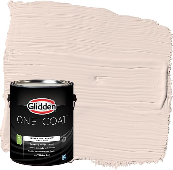 Glidden One Coat 1 gal. Winter Peach/Pink Flat Interior Paint with Primer