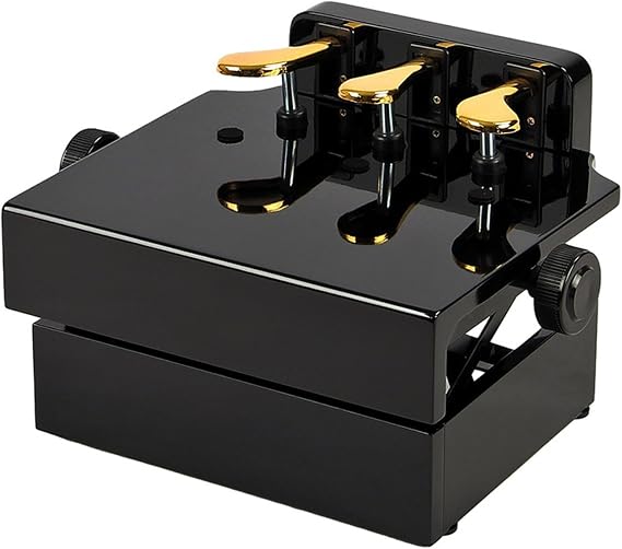 Black Wooden Adjustable Height 3 Pedal Piano Pedal Extender for Kids
