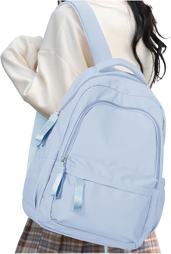 HYC00 Laptop Backpack for Women School Bags for Teen Girls Boys College High School Backpack Travel Work Rucksack Bag for Women Casual Daypack Water Resistant 14 Inch Laptop Rucksack Bookbag, Sky Blue