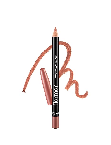Flormar Waterproof Lip Liner 201 Naturally Nude - Long-Lasting Smudge-proof Lip Liner Pencil - Creamy Texture for Defined Lips - Suitable for All Skin Tones - Lip Pencil Natural Tone