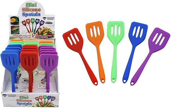 Diamond Visions 11-1838 Mini Silicone Spatula Turner MultiPack in Assorted Colors (2 Spatulas)