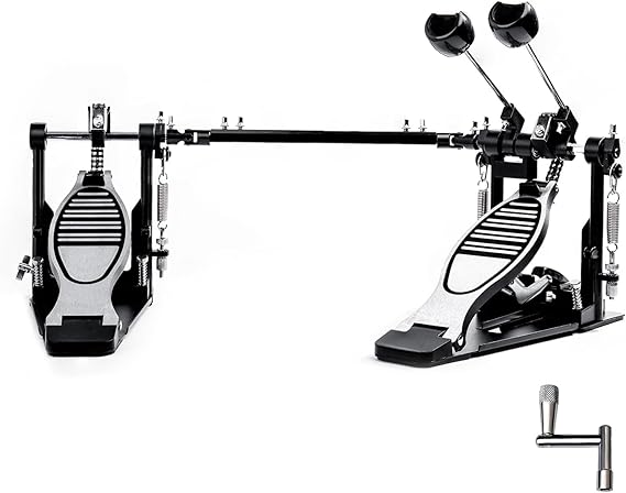 Double Bass Drum Pedal, Double Chain Kick Drum Pedal (V-HT12) | Double Kick Drum Pedal with Single Chain, Smooth Response, Stable Base, Adjustable Control Double Bass Pedal for Bass Drum
