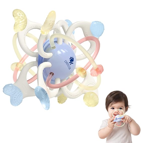 Teething Toys for Babies 0-6 Months, Soft Sensory Teether Ball, Montessori