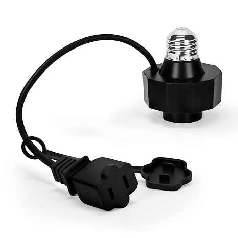 Light Socket Outlet Adapter E26 Light Bulb to Outlet Socket Converter Light Bulb Plug Adapter for Porch Light Socket,Camera,Garage Light