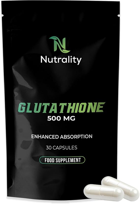 Nutrality Glutathione Supplement 500mg | Energy & Vitality | 30 Capsules