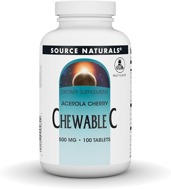 Source Naturals Acerola Cherry Chewable C, 500 mg - 100 Tablets