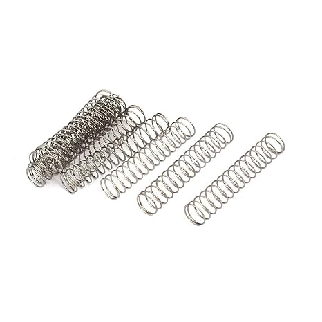 TOP-VIGOR Compression Spring, 10mm OD, 0.6mm Wire Size, 50mm Length, 10Pcs