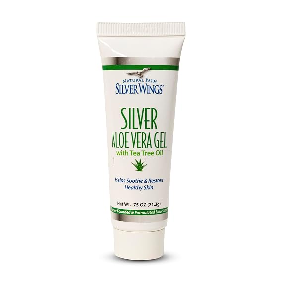 Natural Path Silver Wings 200ppm Silver with Aloe Vera Gel and Tea Tree Oil - Soothing Skin Care - 0.75 oz