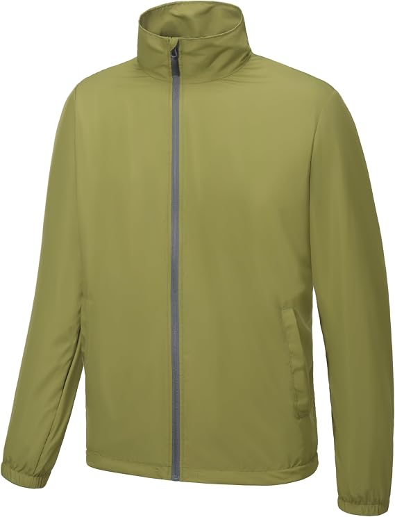 Little Donkey Andy Mens Lightweight Breathable Windbreaker Golf Jacket UPF50+ Windproof Outdoor Running Coat