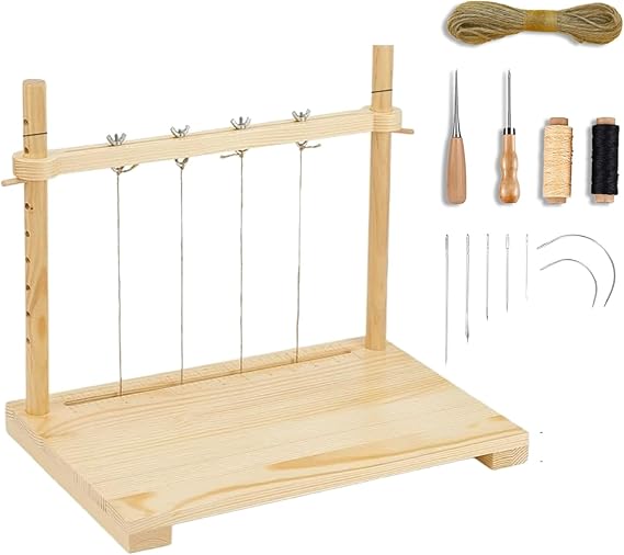 Bookbinding Sewing Frame Set Wood Book Binding Kits Bookbinding Punching Guide Tools DIY Book Binding Tools for Handmade Books Bookbinding