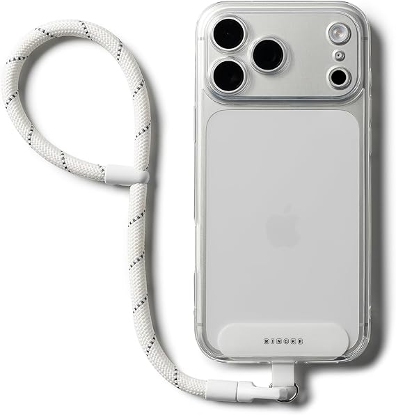 Ringke Holder Link Flow Hand P-Type Designed for Phone Lanyard, Cute Soft Adjustable Wrist Strap with Tether Tab