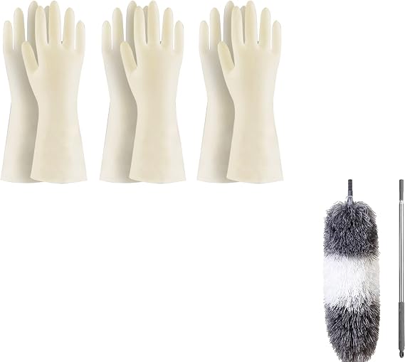 BOOMJOY Microfiber Duster & Dish Gloves 3 Pairs