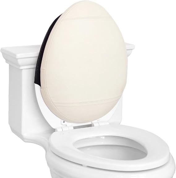 Toilet Lid Back Support Cushion for Seniors, Disabled, Postpartum Mothers, Back Surgery Recovery & Mobility Issues | Water-Resistant, Easy Slip-On, Fits All Round & Oval Toilet Lids