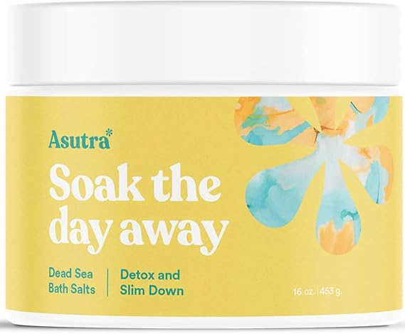 ASUTRA Dead Sea Bath Salts (Detox & Slim Down) (16 oz) | 16 oz - Soak in Rich & Vital Healing Minerals - Purify & Energize with Eucalyptus, Sweet Orange, Lemon Essential Oils