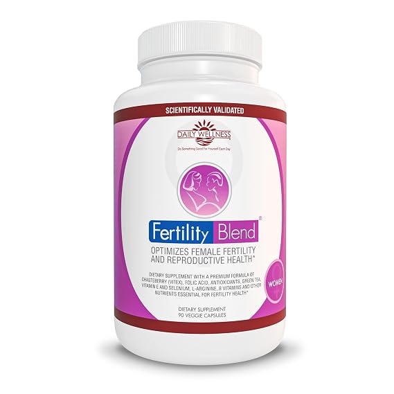 Fertility Blend Fertility Supplements for Women - Natural Fertility Pills Conception Aid, Regulate Hormones and Cycle, Balance Ovulation/Vitex, Folic Acid, Antioxidants 90 Veggie Caps, 30 Day Supply
