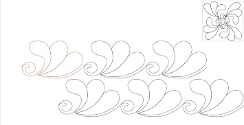 Linda's Curly Fan Pantograph Pattern - 121' Long, Double 7", 6", Block Sizes - Quilting Template