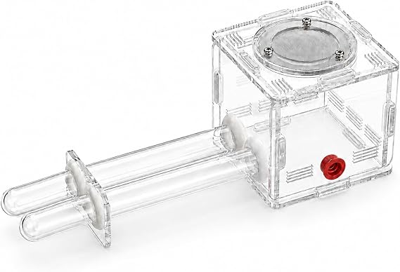 Transparent Acrylic Ant Farm with 2 Test Tubes, Dual 150 15 mm Formicarium for Queen Ants and Small Colonies, Clear Observation Habitat with Feeding Outworld and Ventilated Lid