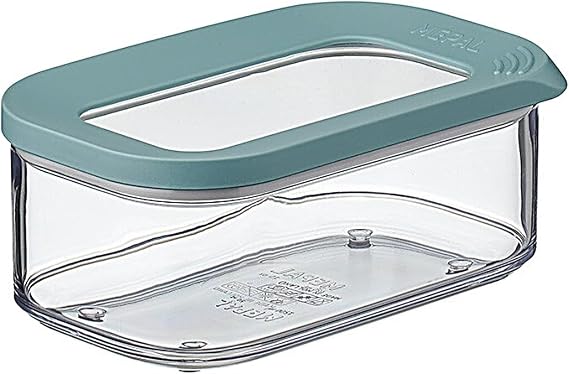 Mepal Food Storage Container Modula Rectangular Transparent Storage Box with Lid - Kitchen Storage Organizer & Plastic Storage Box - Stackable & Airtight 425 ml Nordic Green