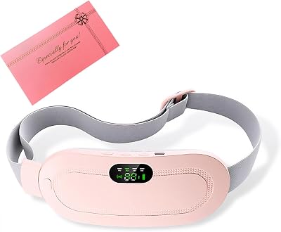 Portable Heating Pad for Cramps, Period Cramp Massager Portable Cordless Heating Pad with 3Heat Levels and 4 Massage Modes for Waist Pain,Relief Menstrual Gift for Women Girls Her Girlfriend
