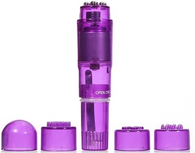 Pocket Rocket Mini Beauty Facial Massager Full Body Relax Toy 4 Heads Purple
