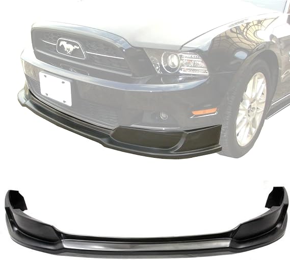 High Performance Part Front Bumper Lip Spoiler Light Weight ABS Body kit (Unpainted Matte Black) Compatible For 13-14 Ford Mustang V6 RT Style