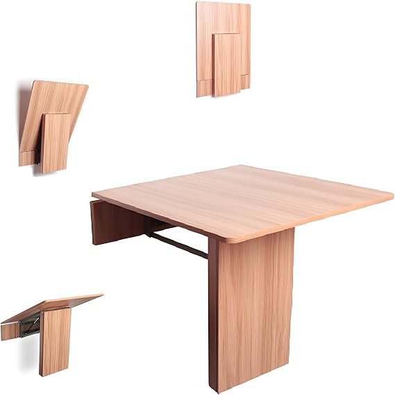 Wall-Mounted Folding Table, Space-Saving Drop-Leaf Desk