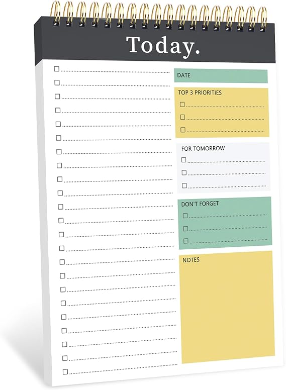 CICPAP To Do List Notepad - To Do List Notebook for Work with 52 Sheets, Undated Daily Planner Perfect for Enhanced Productivity and Goal Achievement - Black Green