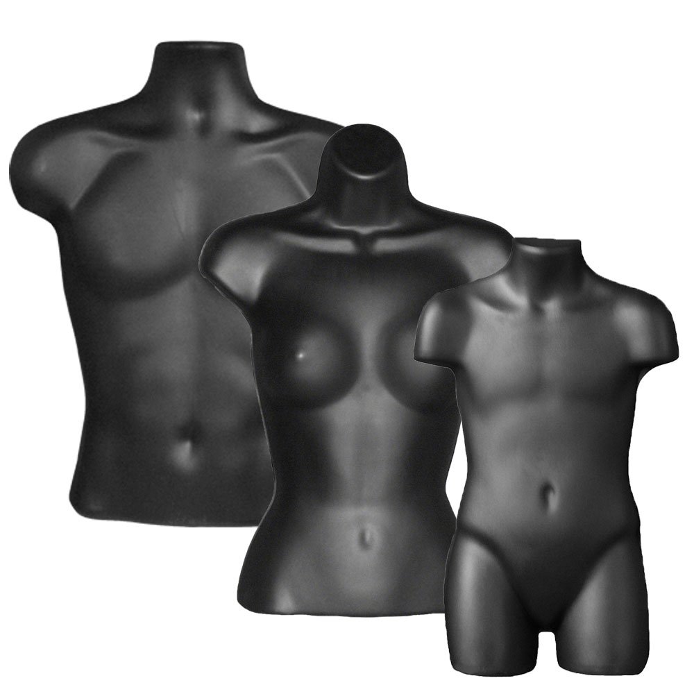 Male & Female Torsos wChild 34 Form, Black