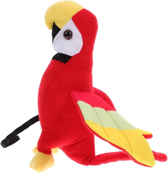 Amosfun Halloween Pirate Parrot Red Plush Shoulder Parrot Costume Accessory