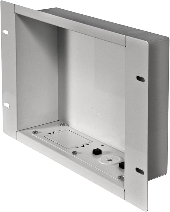 Recessed Cable Management and Power Storage Accessory Box - White