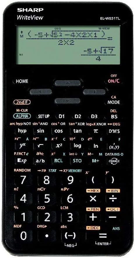 Sharp El-W531TL BK Scientific Calculator, EL-W531TLB-BK