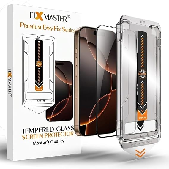 Fixmaster iPhone 12-12 Pro Uyumlu Ultra Clear HD Temperli Cam, Easy Fix Kolay Kurulum Serisi Yüksek Kaliteli Ekran Koruyucu