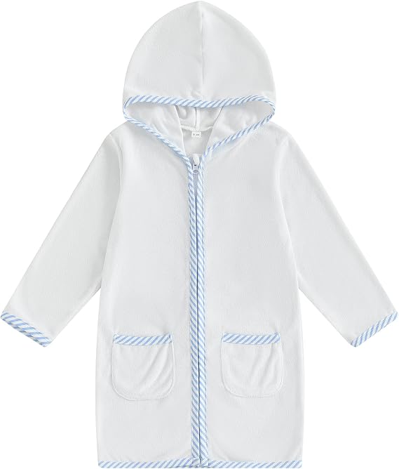 Nituyy Toddler Girls Boys Swim Cover Up Terry Cloth Swimsuit Coverup Wraps Zipper Bathing Suit Pool Beach Poncho Cover-Ups