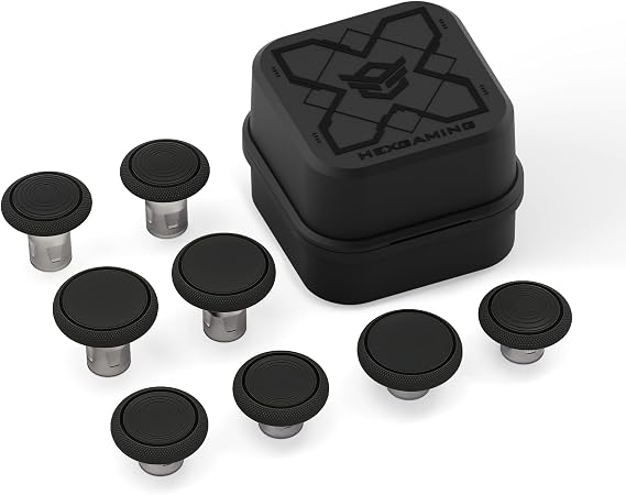 HEXGAMING 8-Pack Replacement Thumbsticks Caps, Transparent Black
