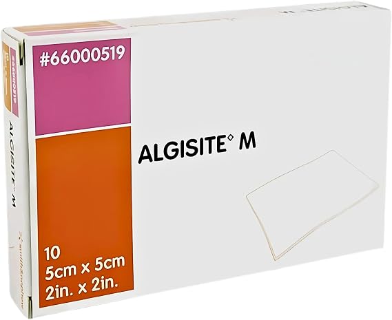 Algisite M Calcium-Alginate Wound Dressings 5cm x 5cm – Sterile, Individually Packed, Ulcers, Diabetic Wounds, and Chronic Skin Conditions – 10 Dressings for Sores