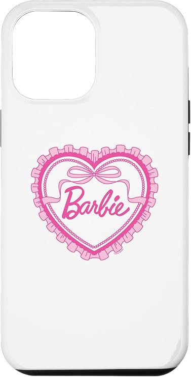 iPhone 14 Plus Barbie - Pink Coquette Lace Heart with Logo Case