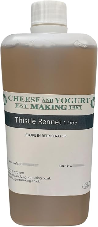 Cheese & Yogurt Making Vegetarian Rennet Thistle - 1L, Plant-Based Coagulant for Goat, Sheep & Cow’s Milk, Ideal for Soft, Hard & Lactic Cheeses, Natural Enzyme for Intense Flavour & Creamy Texture