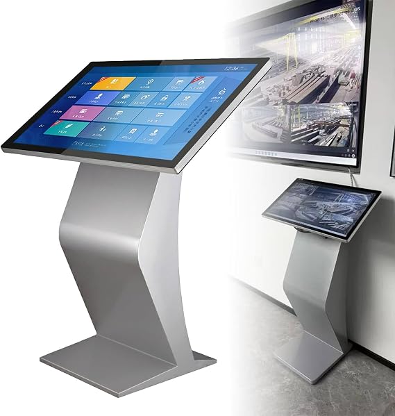 Touch Screen Kiosk 21.5/32 Inch, LCD Advertising Display 1920x1080 HD IPS Digital Signage Display, Floor Standing Interactive Kiosk for Retail/Lobby 21.5