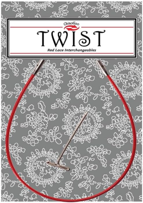ChiaoGoo Twist RED Interchangeable Cable Memory-Free Stainless Steel Knitting Cord Red 20 cm Mini Size 1 piece 7508-M