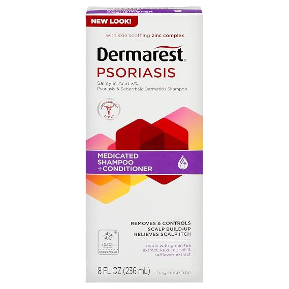 Dermarest Psoriasis Medicated Shampoo plus Conditioner | Packaging May Vary | 8-Ounces | 1-Unit