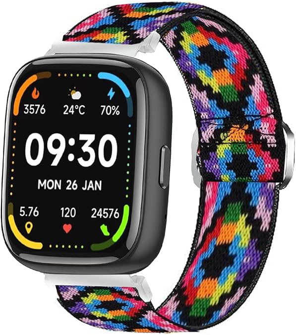 IDW17, IDW20, IDW21, IDW23, IDW25, IDW26 Smart Watch Bands, Lamshaw Stretch Elastics Nylon Adjustable Replacement Strap Accessories for Men & Women Compatible for Faweio IDW26 1.83 Inches Smart Watch, IDW26 1.83 Inches, TOOBUR IDW17, IDW23, KEEPONFIT IDW21, WNH IDW25